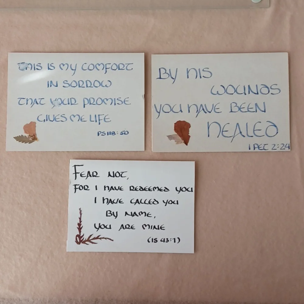 Set of 3 Bible Verse Handmade Blank Notecards